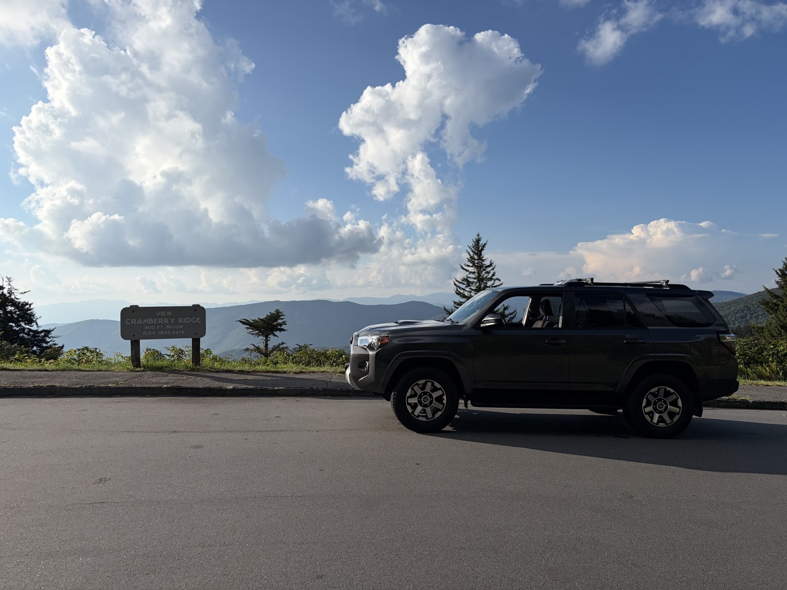 Magnetic Gray 4Runner at a mountain overlook
